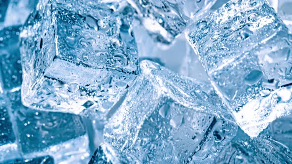 Ice Cubes Closeup Abstract Background