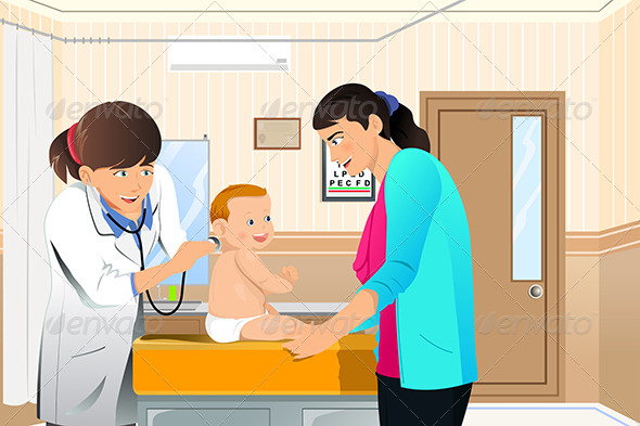 Doctor Examining a Baby