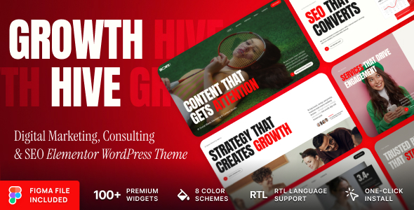 Growth Hive - Consulting Agency & Digital Marketing WordPress Theme