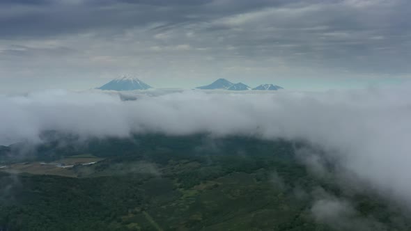 Clouds and Volcano on Kamchatka