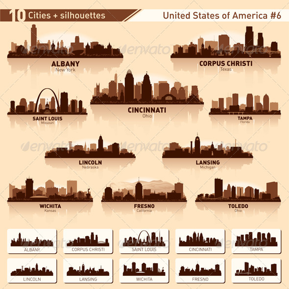 Skyline City Set. 10 Cities of USA #6
