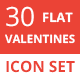 30 Flat Valentines Day Icon Set - GraphicRiver Item for Sale