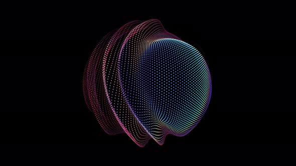 Looped Distortion Waves on Abstract Sphere of Particles