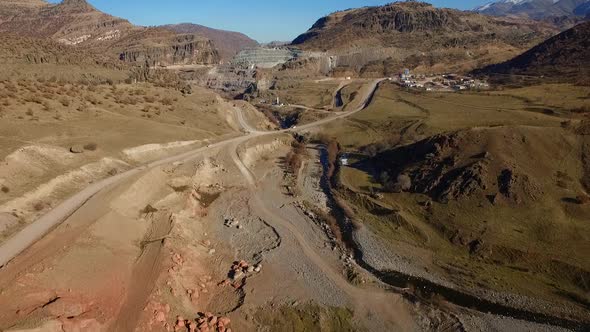 Aerial View Of Village Roads