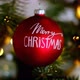 Christmas time.Merry Christmas.Red christmas ball close-up - VideoHive Item for Sale