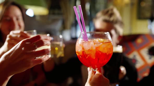 Group of Happy Multiethnic Friends Having Fun Together Drinking Bottled Beer in a Bar or at Home