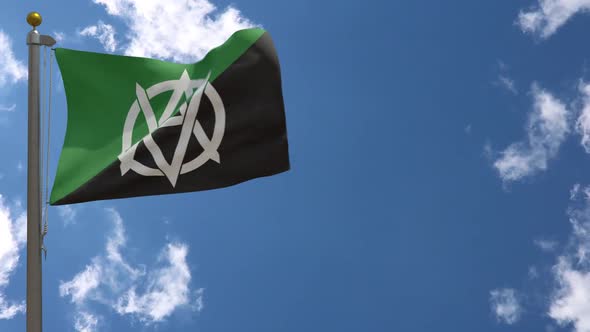 Veganarchism Flag On Flagpole