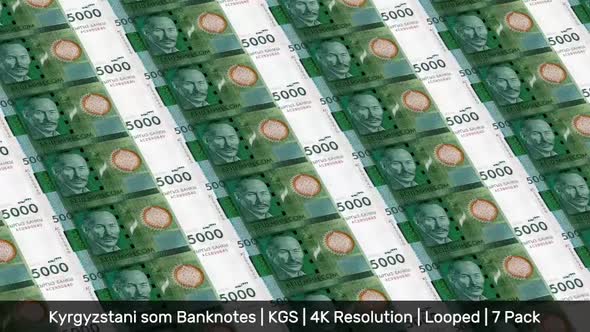 Kyrgyzstan Banknotes Money / Kyrgyzstani som / Currency с / KGS/ | 7 Pack | - 4K