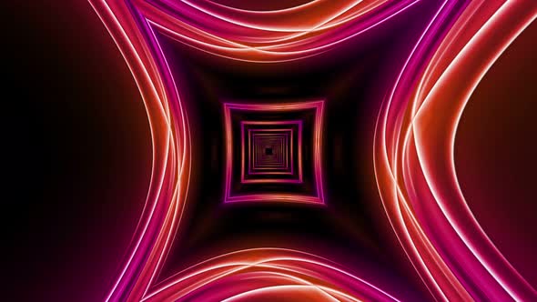 Neon Psychedelic Squares Tunnel