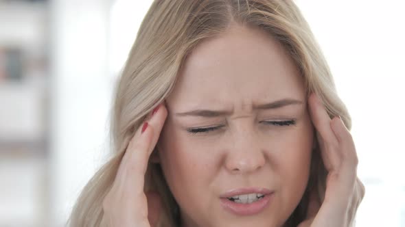 Woman with Headache and Stress