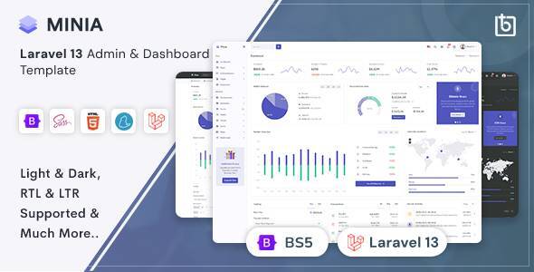 Minia - Laravel 11 Admin & Dashboard Template