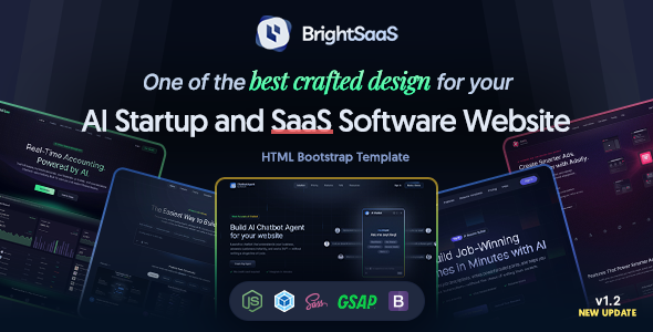 BrightSaaS | AI Startup, SaaS Software HTML Template