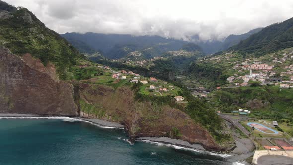 Aerial view of Faial area on Madeira Island, Portugal