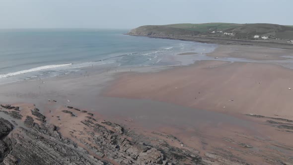 Aerial View Croyde Beach North Devon D Log