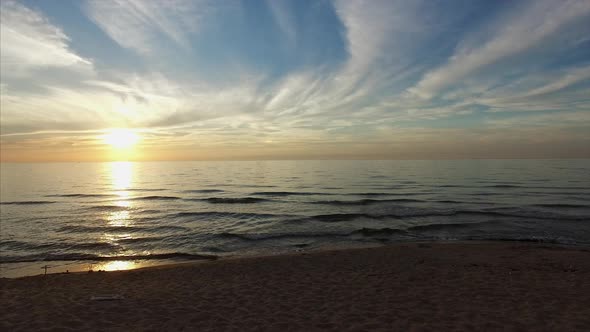 Sun setting at Lake Michigan