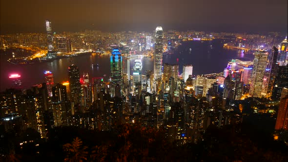 Beautiful building and architecture around Hong kong city skyline