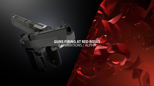 Guns Firing At Red Roses with Alpha alt