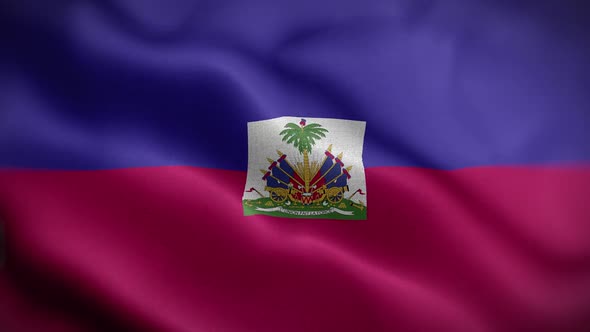 Haiti Flag Textured Waving Front Background HD