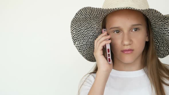 Teen Girls with Smartphone Taking Selfie at Home