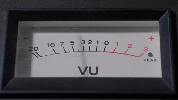 Display of VU Meter Working in Recording Studio