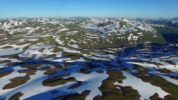 Aerial footage of landscape in Norway