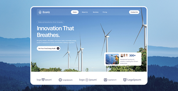 Ecoriz – Solar & Renewable Energy Website UI Figma Template
