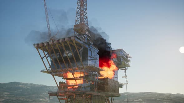 Offshore Oil and Gas Fire Case or Emergency Case alt