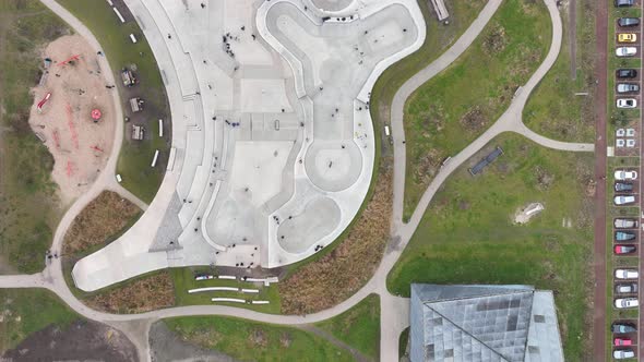 Zeeburg Skate Park and Sports Field Playground for Children in Amsterdam Zeeburgereiland and Nieuwe