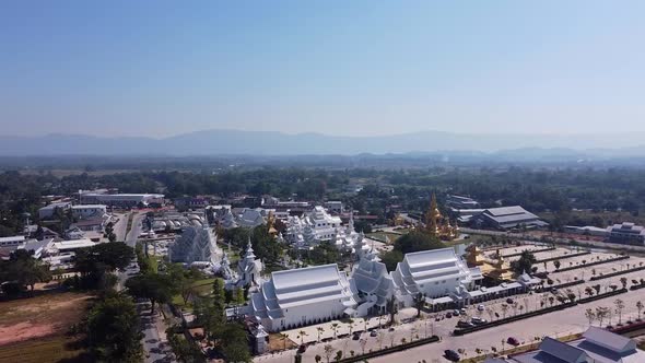 Aerial of a Large White Temple Complex