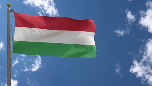 Hungary Flag On Flagpole