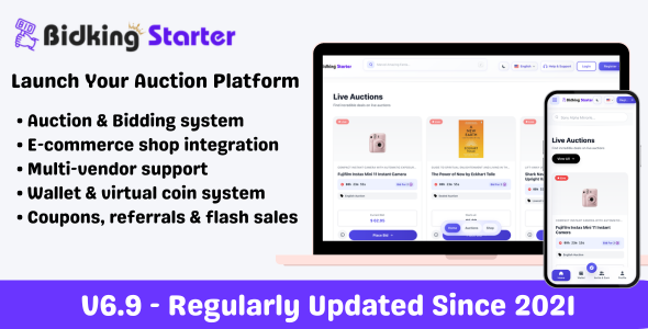 PHP Auction Script | Multi Vendor Marketplace | Bidding & eCommerce Platform - BidKing Starter