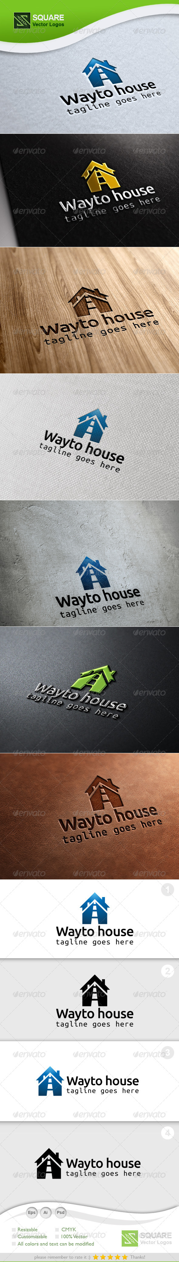 Way, House Vector Logo Template
