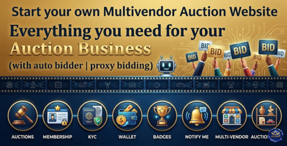 WooCommerce Auction Marketplace - Multivendor Auction | Wallet | Membership | KYC | Proxy Bidding