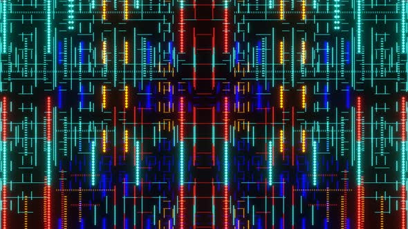 Falling Neon Pixel Background Vj Loop