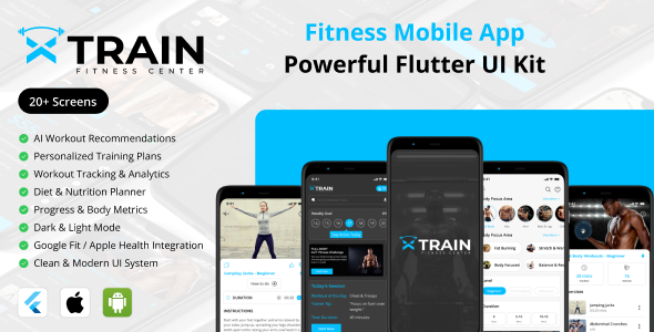 X-Train – Flutter Fitness App UI Kit (Android & iOS)