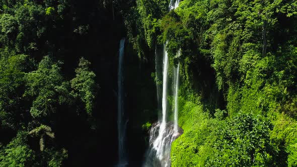 Wonderful Tropical Waterfall in Bali, Indonesia