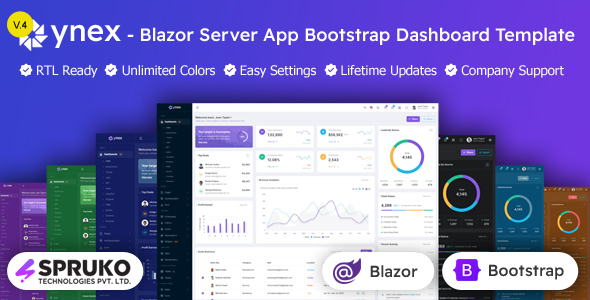 Ynex - Blazor Server App Dashboard Panel Template