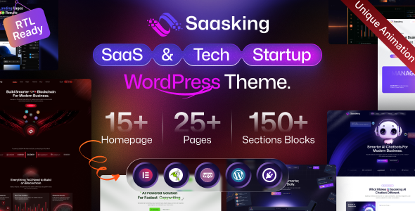 Saasking - SaaS & Tech Startup WordPress