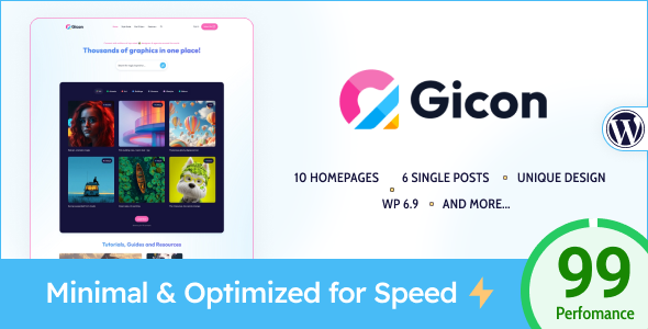 Gicon - Modern & Lightweight Blog for WordPress