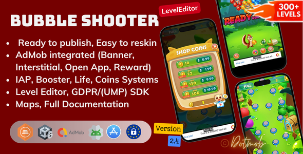 Bubble Shooter - Unity Template Project (Android + iOS + AdMob)