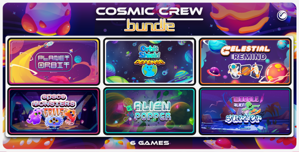 Cosmic Crew 6 Games Bundle - HTML5 Game Template