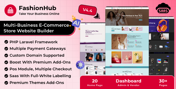 FashionHub SaaS - eCommerce Website Builder For Seamless Online Business