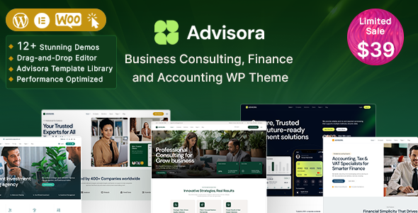 Advisora – Business Consulting, Finance & Accounting WordPress Theme