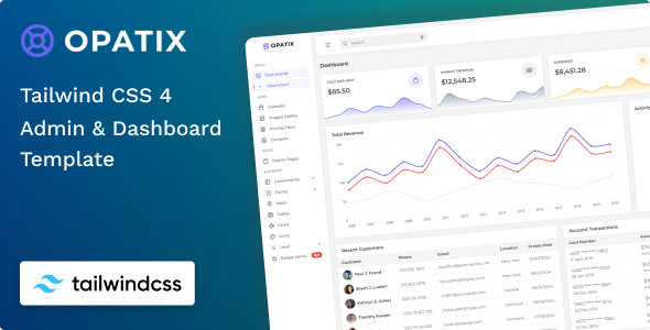 Opatix - Tailwind CSS 4 Admin & Dashboard Template