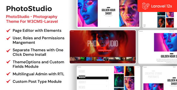 PhotoStudio - Photography Portfolio Theme for W3CMS