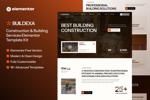 Buildexa - Construction & Building Services Elementor Template Kit