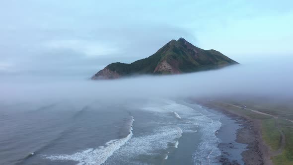 Tikhaya Bay in a Morning Time. Sea of Okhotsk, Sakhalin Island, Russia