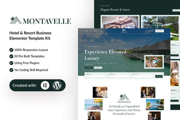 Montavelle - Hotel & Resort Business Elementor Template Kit