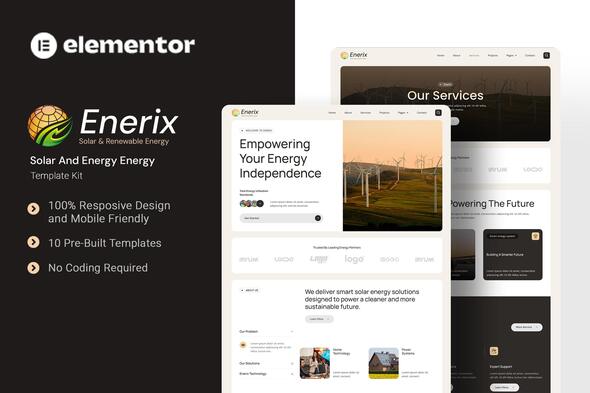 Enerix - Solar and Renewable Energy Elementor Template Kit
