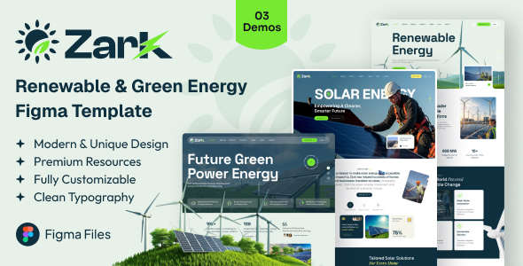 Zark – Renewable & Green Energy Figma Template